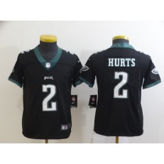 Philadelphia Eagles #2 Jalen Hurts Black Youth Vapor Untouchable Limited Jersey