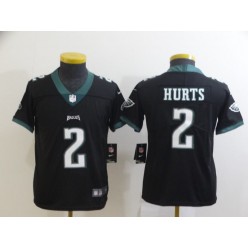 Philadelphia Eagles #2 Jalen Hurts Black Youth Vapor Untouchable Limited Jersey