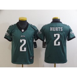 Philadelphia Eagles #2 Jalen Hurts Green Youth Vapor Untouchable Limited Jersey