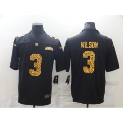 Seattle Seahawks #3 Russell Wilson Black Leopard Vapor Untouchable Limited Jersey