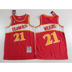 Atlanta Hawks #21 Dominique Wilkins Red 1986-87 Hardwood Classics Jersey