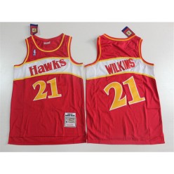 Atlanta Hawks #21 Dominique Wilkins Red 1986-87 Hardwood Classics Jersey