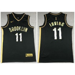Brooklyn Nets #11 Kyrie Irving Black Gold 2021 Nike Swingman Jersey