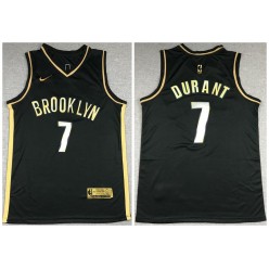Brooklyn Nets #7 Kevin Durant Black Gold 2021 Nike Swingman Jersey