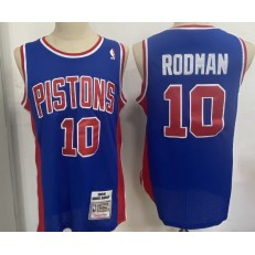 Detroit Pistons #10 Dennis Rodman Blue 1988-89 Hardwood Classics Jersey