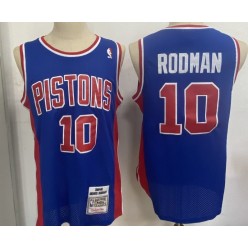 Detroit Pistons #10 Dennis Rodman Blue 1988-89 Hardwood Classics Jersey