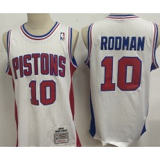 Detroit Pistons #10 Dennis Rodman White 1988-89 Hardwood Classics Jersey