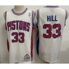 Detroit Pistons #33 Grant Hill White 1995-96 Hardwood Classics Jersey