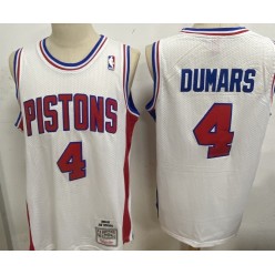 Detroit Pistons #4 Joe Dumars White 1988-89 Hardwood Classics Mesh Jersey