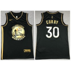 Golden State Warriors #30 Stephen Curry Black Gold 2021 Nike Swingman Jersey