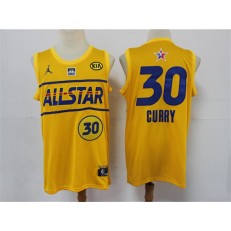 Golden State Warriors #30 Stephen Curry Yellow 2021 NBA All-Star Jordan Brand Swingman Jersey