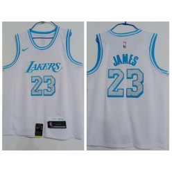 Los Angeles Lakers #23 Lebron James White 2020-21 City Edition Nike Swingman Jersey