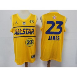 Los Angeles Lakers #23 Lebron James Yellow 2021 NBA All-Star Jordan Brand Swingman Jersey