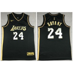 Los Angeles Lakers #24 Kobe Bryant Black Gold 2021 Nike Swingman Jersey