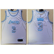 Los Angeles Lakers #3 Anthony Davis White 2021 City Edition Nike Swingman Jersey