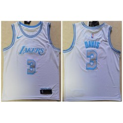 Los Angeles Lakers #3 Anthony Davis White 2021 City Edition Nike Swingman Jersey