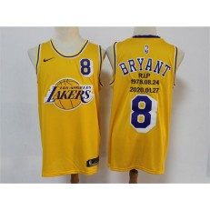 Los Angeles Lakers #8 Kobe Bryant Yellow Nike R.I.P Swingman Fashion Jersey