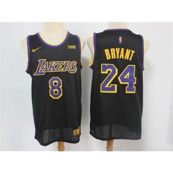 Los Angeles Lakers #8 & #24 Kobe Bryant Black 2021 Earned Edition Nike Swingman Jersey