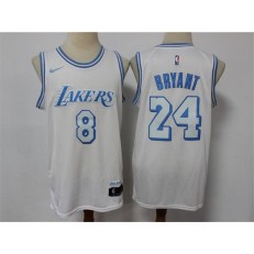 Los Angeles Lakers #8 & #24 Kobe Bryant White 2020-21 City Edition Nike Swingman Jersey