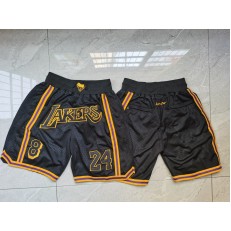 Los Angeles Lakers Teams Black #8 & #24 Just Don With Pocket Swingman Shorts