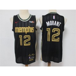 Memphis Grizzlies #12 Ja Morant Black 2020-21 City Edition Nike Swingman Jersey