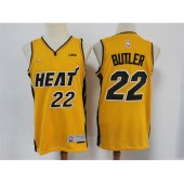 Miami Heat #22 Jimmy Butler Yellow 2021 Earned Edition Nike Swingman Jersey