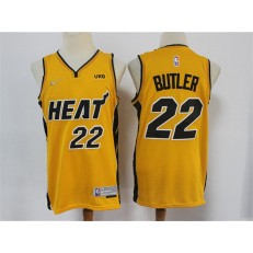Miami Heat #22 Jimmy Butler Yellow 2021 Earned Edition Nike Swingman Jersey