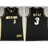 Miami Heat #3 Dwyane Wade Black Gold 2021 Nike Swingman Jersey