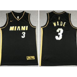 Miami Heat #3 Dwyane Wade Black Gold 2021 Nike Swingman Jersey
