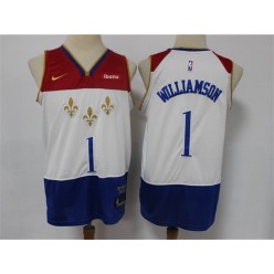 New Orleans Pelicans #1 Zion Williamson White 2020-21 City Edition Nike Swingman Jersey