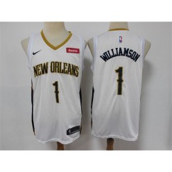 New Orleans Pelicans #1 Zion Williamson White Earned Edition Nike Swingman Jersey