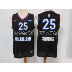 Philadelphia 76ers #25 Ben Simmons Black 2020-21 City Edition Nike Swingman Jersey