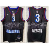 Philadelphia 76ers #3 Allen Iverson Black 2020-21 City Edition Nike Swingman Jersey