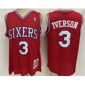Philadelphia 76ers #3 Allen Iverson Red 2002-03 Hardwood Classics Jersey