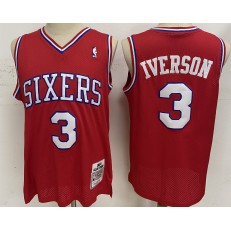Philadelphia 76ers #3 Allen Iverson Red 2002-03 Hardwood Classics Jersey