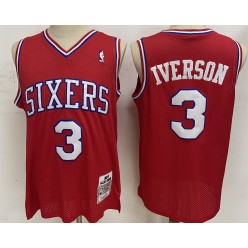 Philadelphia 76ers #3 Allen Iverson Red 2002-03 Hardwood Classics Jersey