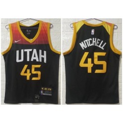 Utah Jazz #45 Donovan Mitchell Black 2020-21 City Edition Nike Swingman Jersey