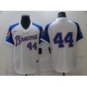 Atlanta Braves #44 Hank Aaron White Nike Turn Back The Clock Jersey