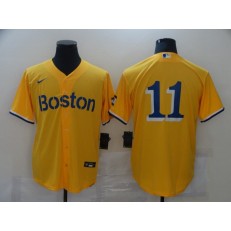 Boston Red Sox #11 Rafael Devers Gold Nike 2021 City Connect Replica Player Cool Base Jersey