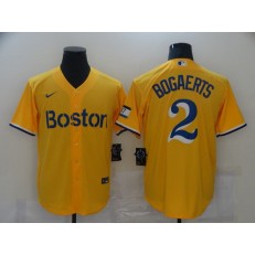 Boston Red Sox #2 Xander Bogaerts Gold Nike 2021 City Connect Replica Player Cool Base Jersey