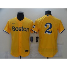 Boston Red Sox #2 Xander Bogaerts Gold Nike 2021 City Connect Replica Player Flexbase Jersey