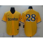 Boston Red Sox #28 J.D. Martinez Gold Nike 2021 City Connect Replica Player Cool Base Jersey