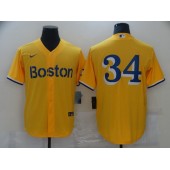 Boston Red Sox #34 Gold Nike 2021 City Connect Replica Player Cool Base Jersey