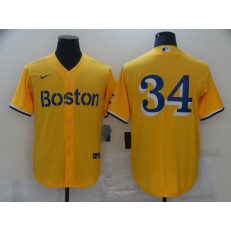 Boston Red Sox #34 Gold Nike 2021 City Connect Replica Player Cool Base Jersey