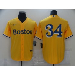 Boston Red Sox #34 Gold Nike 2021 City Connect Replica Player Cool Base Jersey