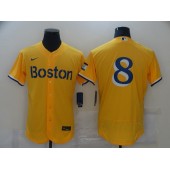 Boston Red Sox #8 Gold Nike 2021 City Connect Replica Player Flexbase Jersey