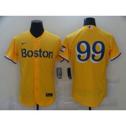 Boston Red Sox #99 Alex Verdugo Gold Nike 2021 City Connect Replica Player Flexbase Jersey
