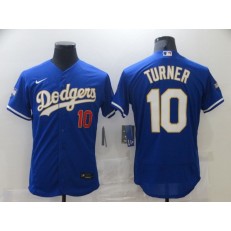 Los Angeles Dodgers #10 Justin Turner Royal Nike 2021 Gold Program Flexbase Jersey