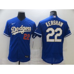 Los Angeles Dodgers #22 Clayton Kershaw Royal Nike 2021 Gold Program Flexbase Jersey