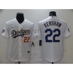 Los Angeles Dodgers #22 Clayton Kershaw White Nike 2021 Gold Program Cool Base Jerseys